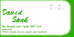 david spak business card